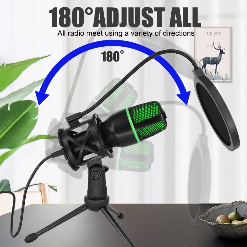 Pc Gaming Youtuber - Microphone à condensateur professionnel USB et