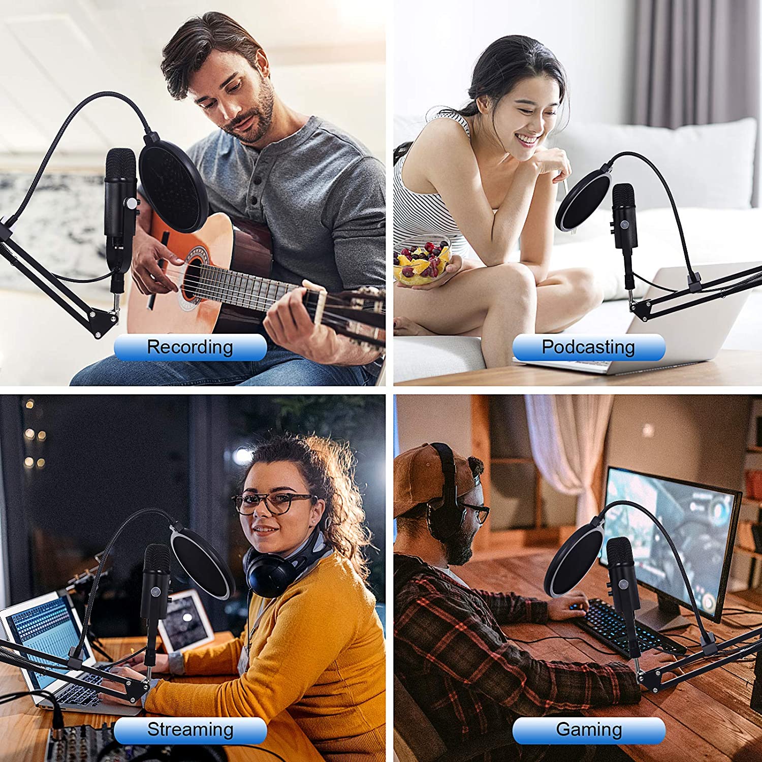 Microphone à condensateur USB  - Pc Gaming Youtuber avis et prix