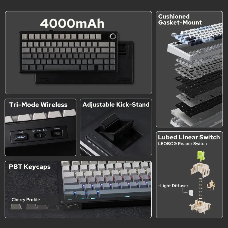 Clavier mécanique AULA F75 Max - Pc Gaming Keyboard avis et prix